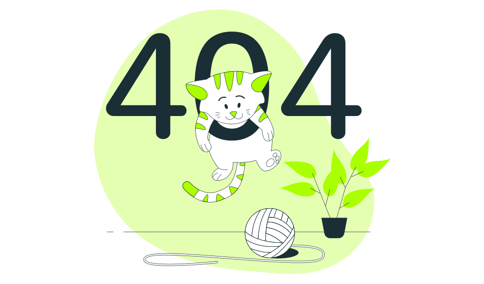 image of cat playing in 404 - page not found